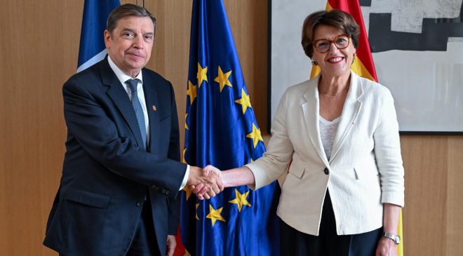 Unity in the face of agricultural sector challenges — Luis Planas and Annie Genevard reaffirm bilateral cooperation between Spain and France to guarantee food sufficiency and protect producers against rising energy and fertilizer costs.