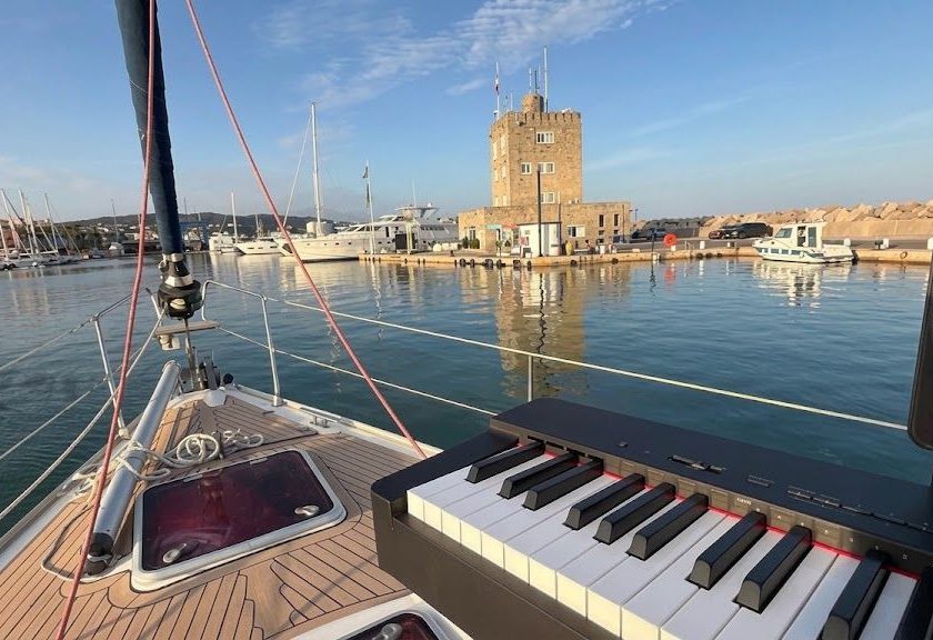 Francisco Álvarez: Piano at Sunset in Puerto Sotogrande